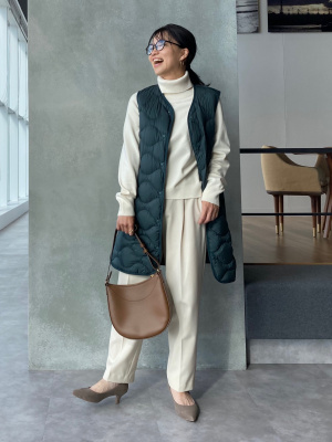 UNIQLO ユニクロ ウルトラライトダウンロングベスト ダークグリーン S ユニクロ公式 | ウルトラライトダウンロングベスト
