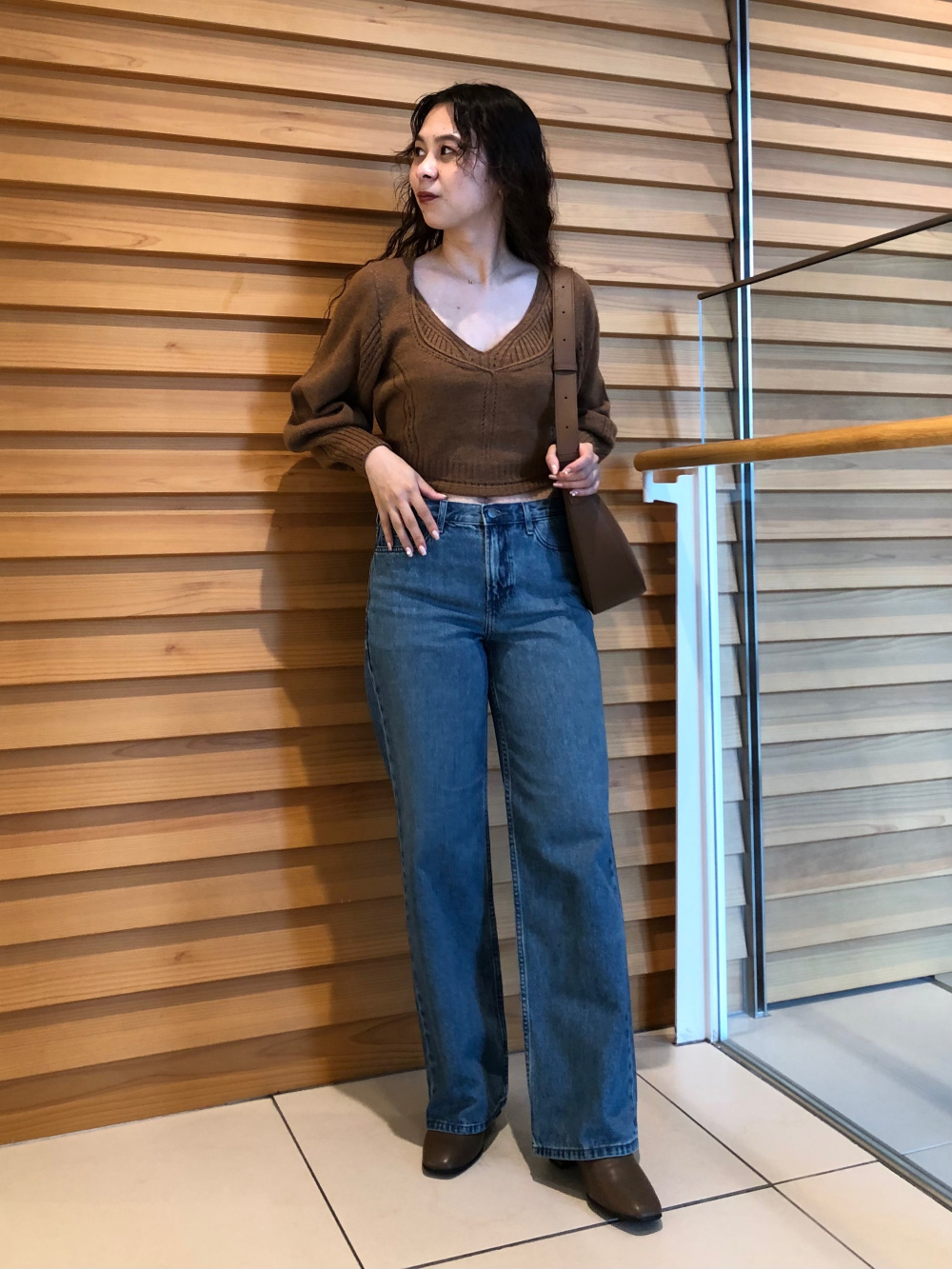 UNIQLO マメクロゴウチ 3Dリブニットブラ　BROWN