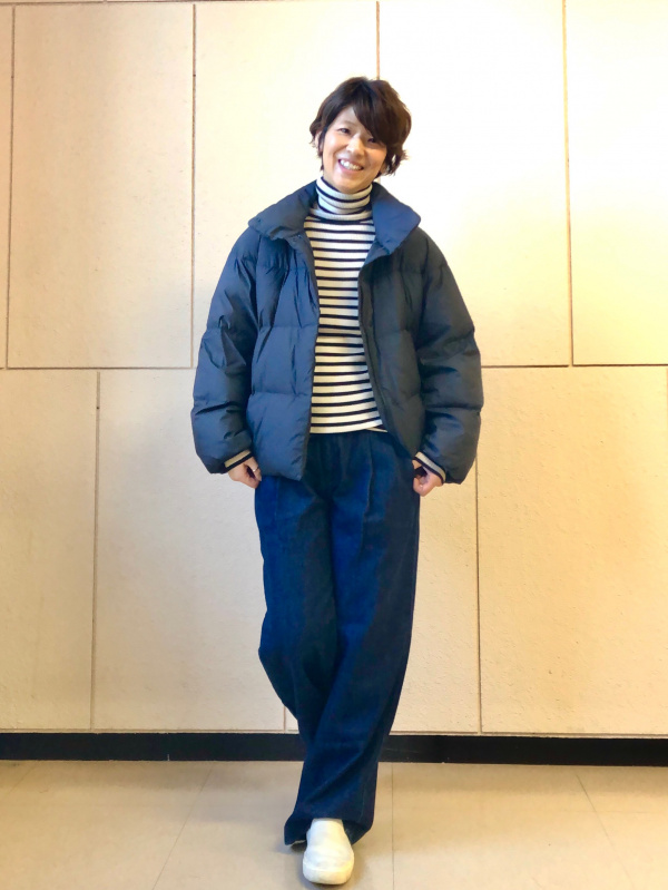 G*C様 【完売品】ユニクロ　パウダーソフトダウンジャケット　BLUE L パウダーソフトダウンジャケット/NANODESIGNのコーディネート・着用