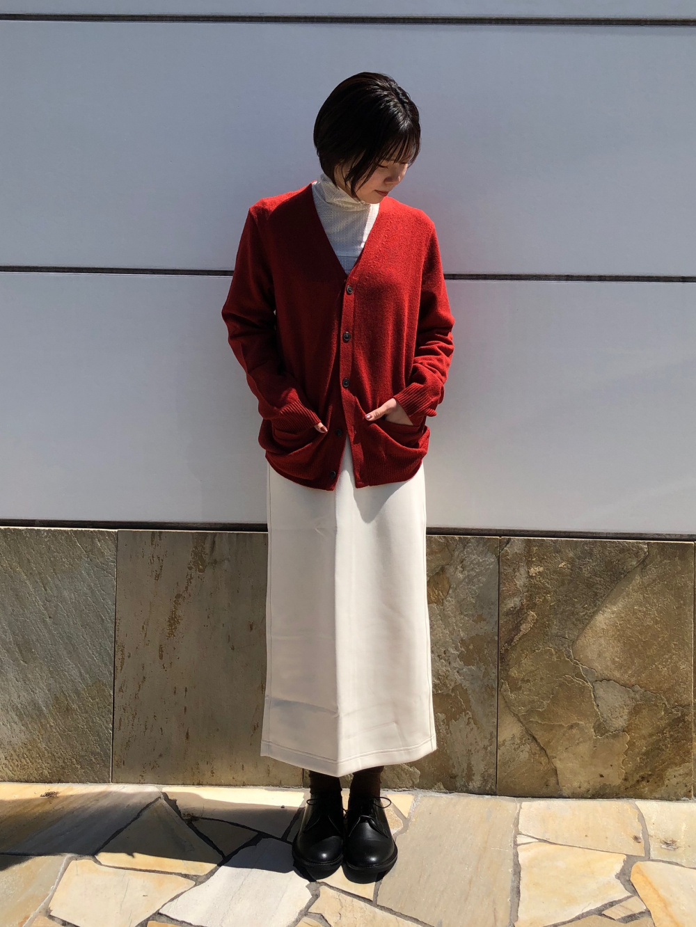 UNIQLO 旨 ラムVネックカーディガン ネイビー Lサイズ