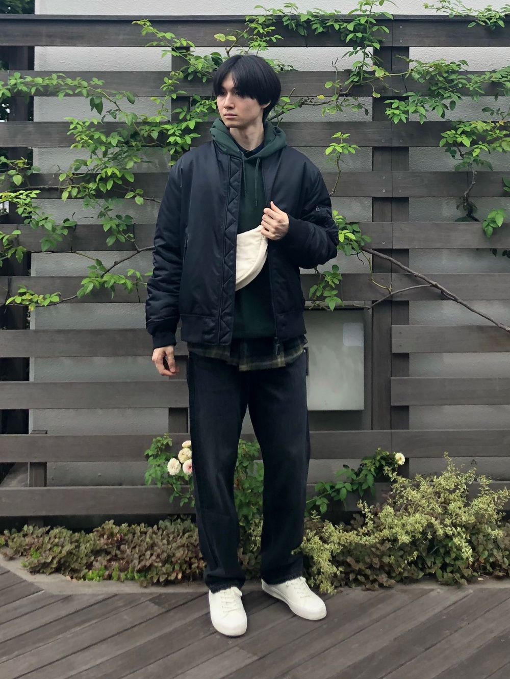 UNIQLO MA-1 メンズ （ブラック MA-1ジャケット UNIQLO （MA-1
