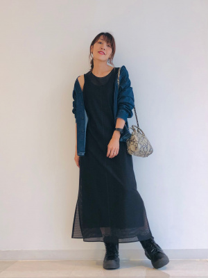 ★完売必至★ DVF ★ストレッチメッシュ マキシワンピース ユニクロ公式 | メッシュマキシワンピース（ノースリーブ）