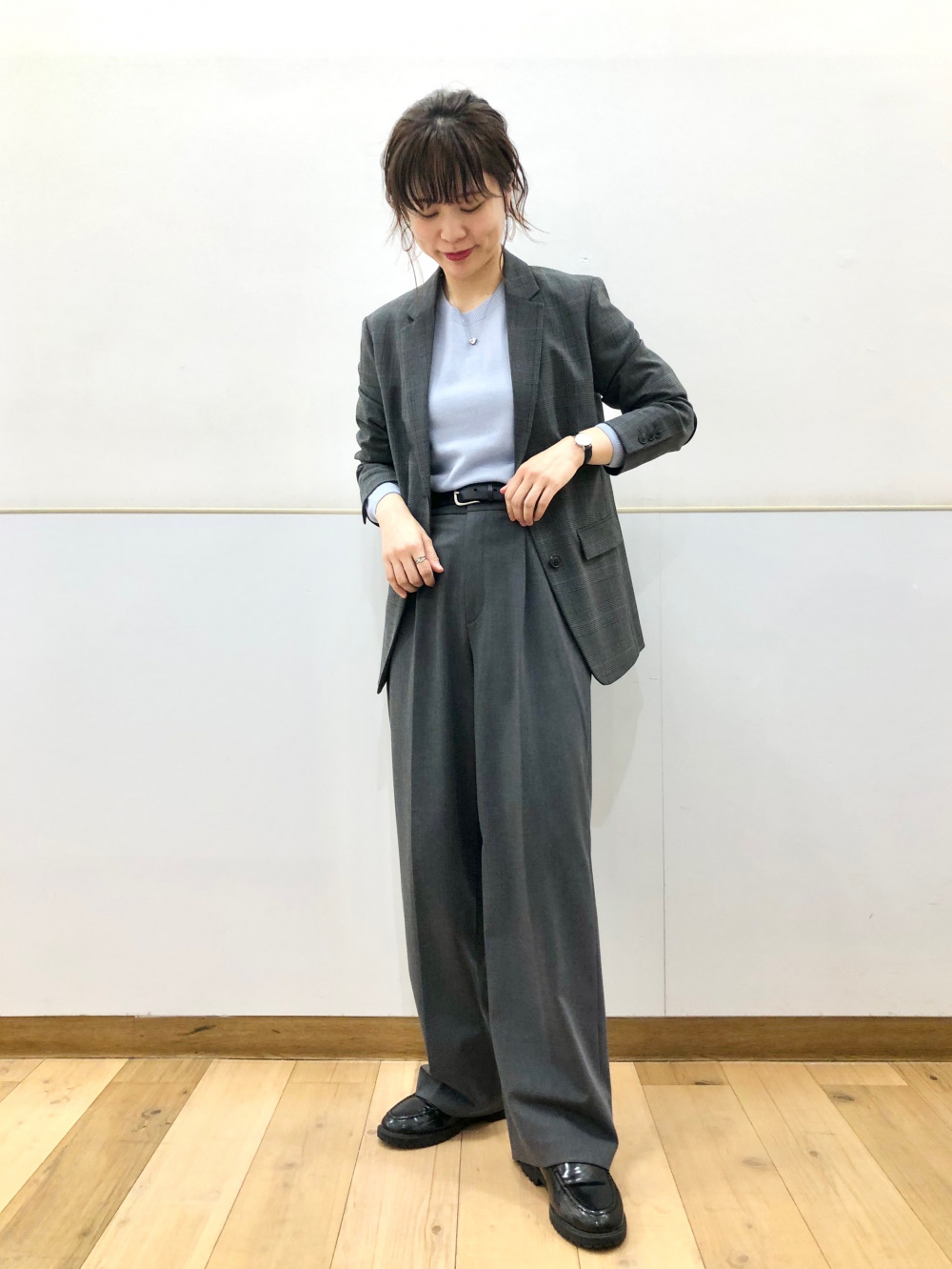 テーラードジャケット（グレンチェック） セットアップ可能、3D 