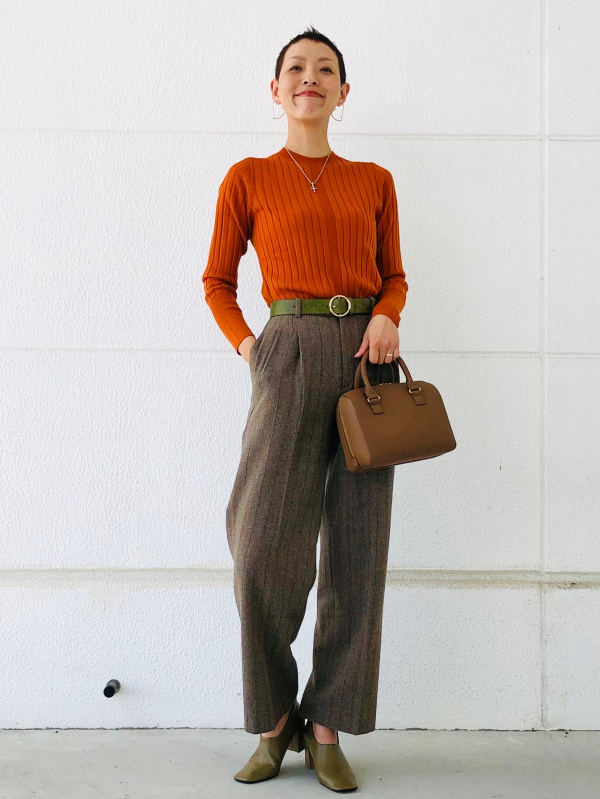 UNIQLO Cツイードオーバーサイズジャケットタックワイドパンツ 