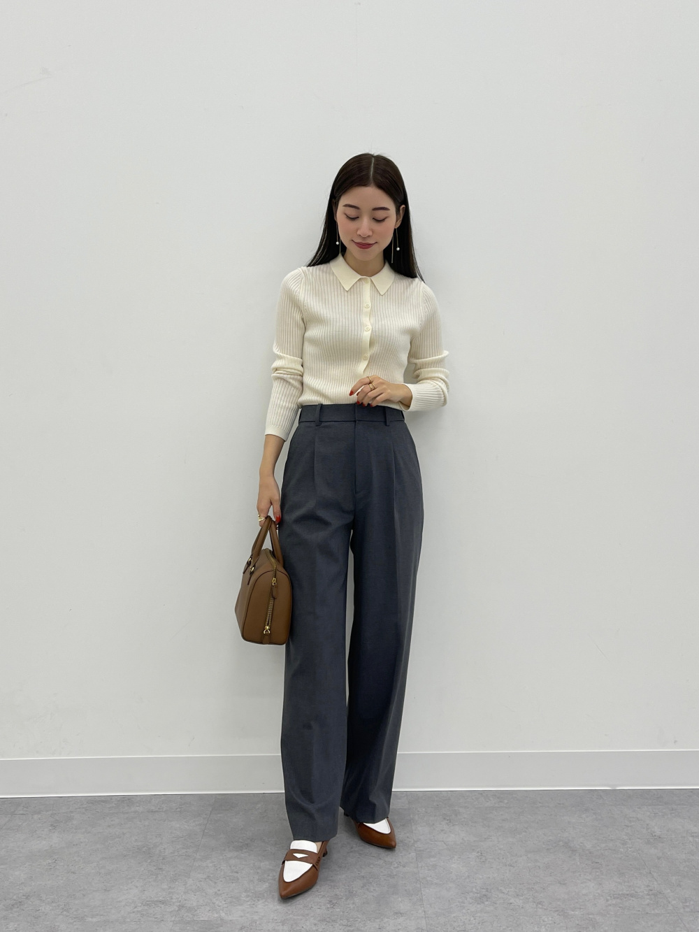 ユニクロ　UNIQLO エクストラファインメリノリブポロカーディガン　Mサイズ ユニクロ公式 | エクストラファインメリノリブポロカーディガン（長袖