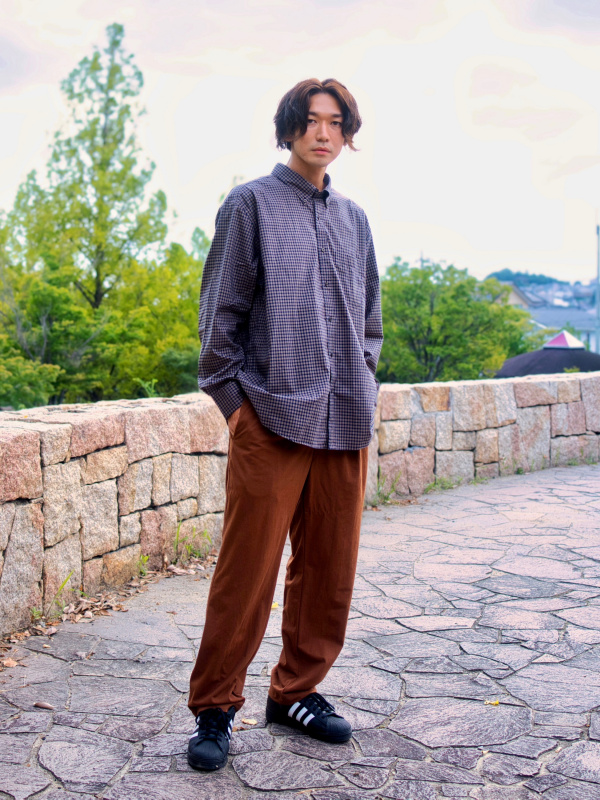 スラックス メンズ UNIWEAR ユニウェア B-8726 日本製生地使用 セミワイド カラースラックス ユニセックス（ジョーゼット