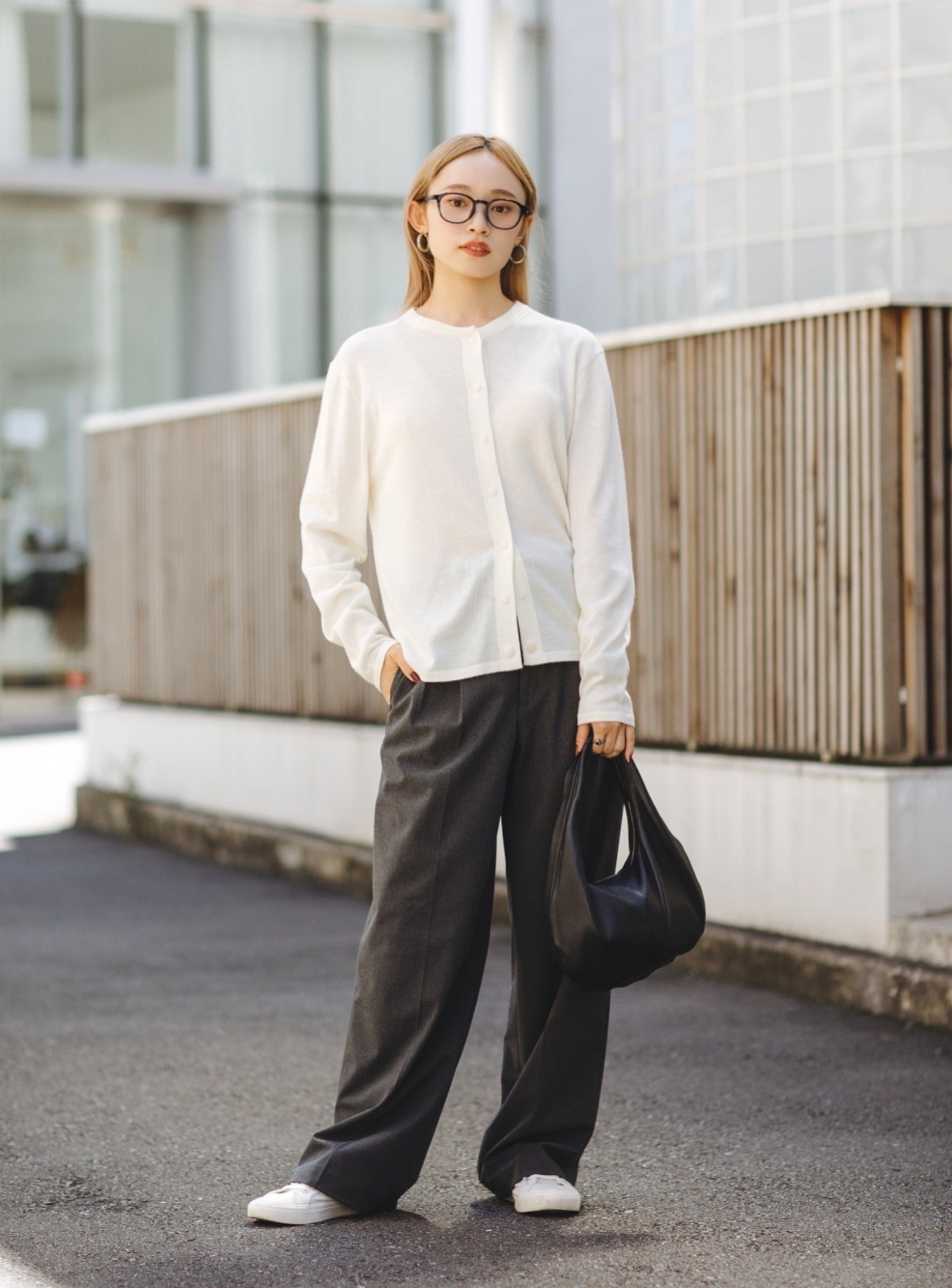 UNIQLO U メリノブレンドクルーネックカーディガンXL /ダークグレー UNIQLO - UNIQLO U メリノブレンドクルーネックカーディガンXL