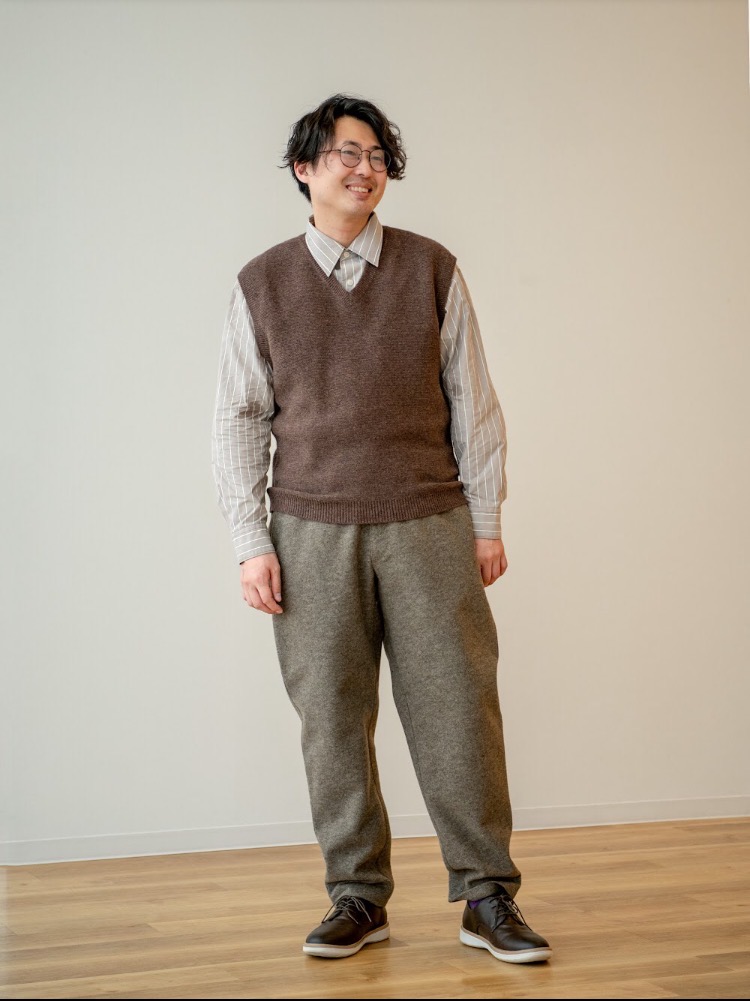 ユニクロU(23AW)　フリースジャージーパンツ  35 BROWN