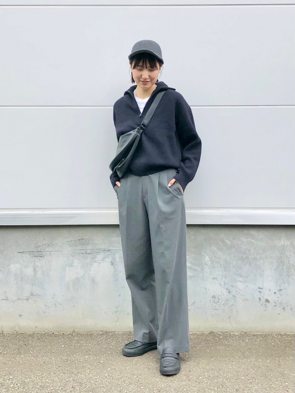 プレミアムラムハーフジップセーター（長袖）、プレミアムラムミニ  