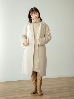 完売品！現品限り❤️UNIQLO ダブルフェイスロングコート❤️ゆったりサイズ ユニクロ公式 | ダブルフェイスロングコート