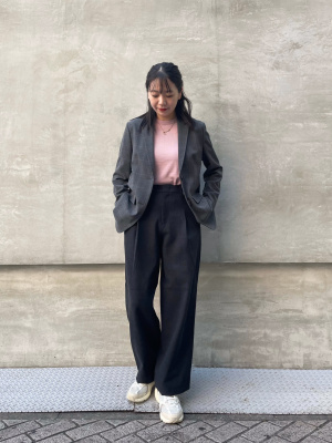 【UNIQLO】イネス コラボ セットアップ スーツ グレー グレンチェック L WEB限定商品】洗える ウールブレンドスーツ グレーグレン