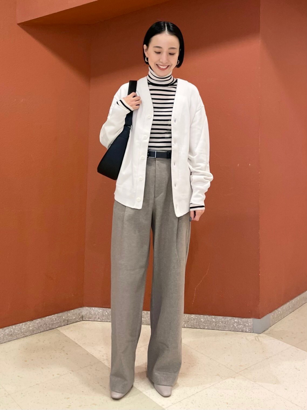 ブラッシュドジャージータックワイドパンツ（丈標準70～72cm