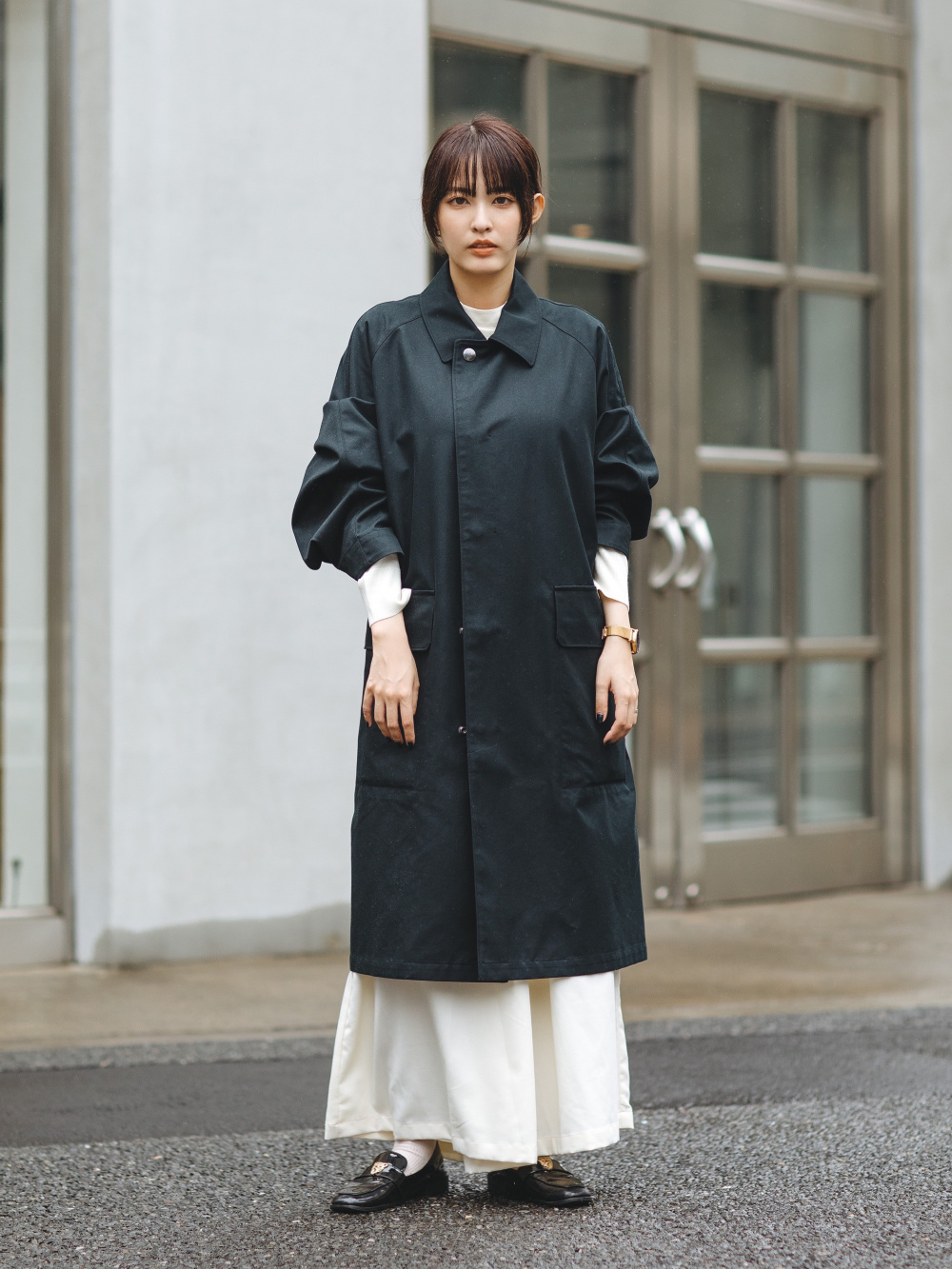 ユニクロu ステンカラーコート　M ブラック UNIQLO - ユニクロユー ステンカラーコート 黒の通販 by mami