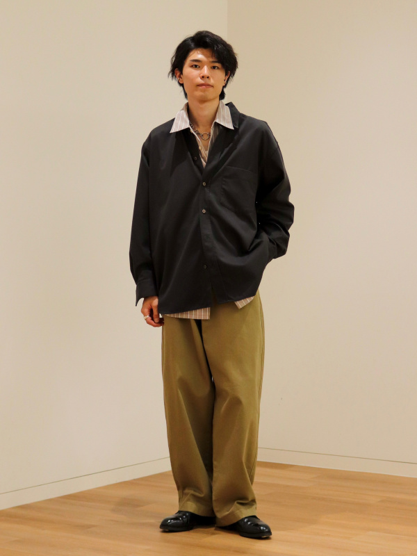 ✧︎ ライスさま専用 ✧︎ ブロードオーバーサイズストライプシャツ（長袖）（メンズ）の着用