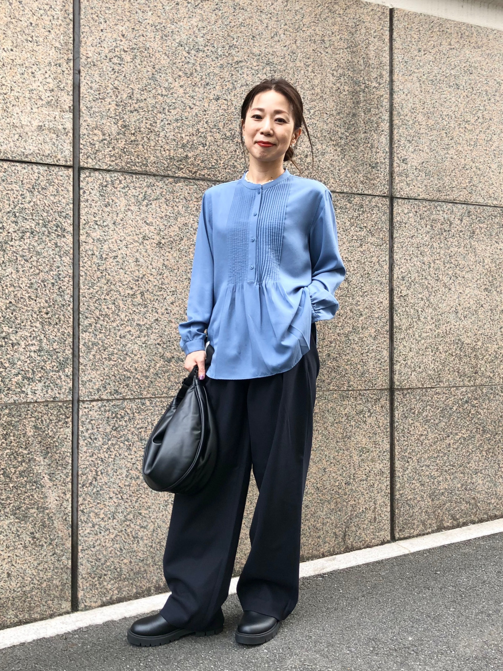 UNIQLO レーヨンピンタックプルオーバーブラウス