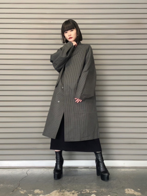 UNIQLO U ステンカラーコート Lサイズ グレー ユニクロ公式 | ステンカラーコート