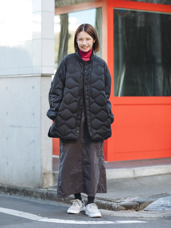 リサイクルハイブリッドダウンジャケット（メンズ）の着用