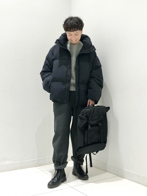 UNIQLO U パデッドボリュームジャケット　L/BLACK パデッドボリュームジャケットのコーディネート・着用イメージ