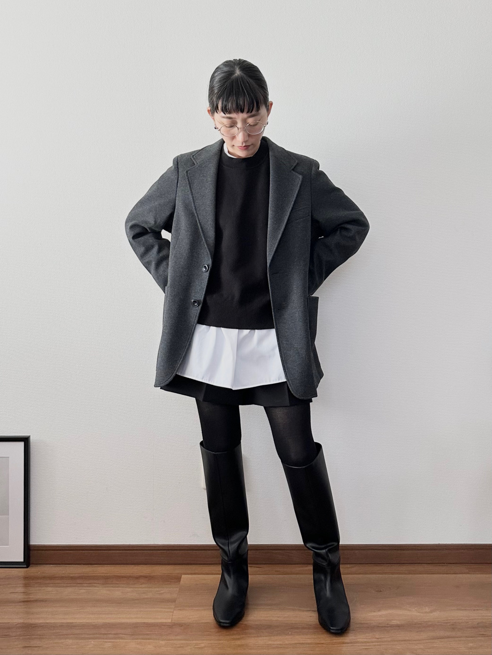 独創的 ダークグレー XL ユニクロ ヒートテックニットタイツシアー XL  