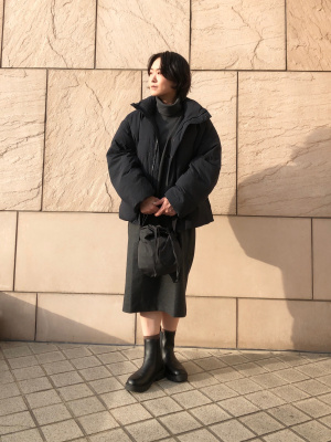 専用出品　丸と四角 ユニクロ公式 | ブラッシュドジャージータートルネックワンピース（長袖）