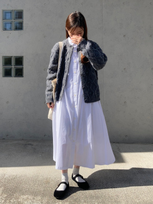 ゆったり☆シャツワンピース Aライン ミニ コットン ユニクロ公式 | コットンAラインシャツワンピース（長袖・標準丈