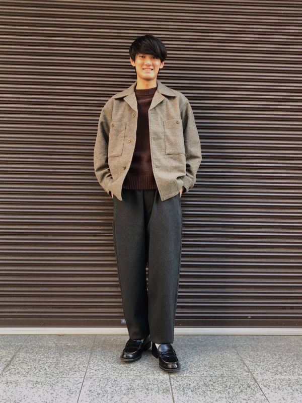 プレミアムラムローゲージセーター（長袖）のコーディネート・着用