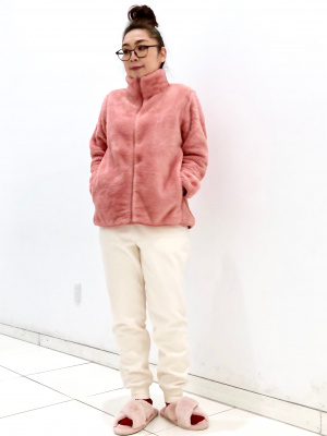 フリース ピンク スリッパ ダブルストラップ フリース ピンク スリッパ ダブルストラップ Francfranc(フランフラン