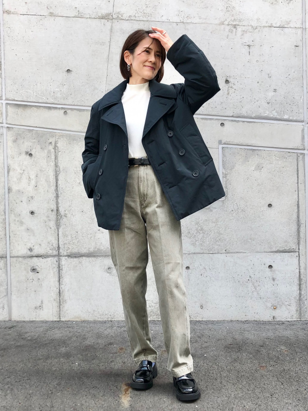 UNIQLO U パデットショートピーコート　新品　未着用　未開封　ブラック　L U□ユニクロ/UNIQLO ハイブリッドダウンショートコート/211