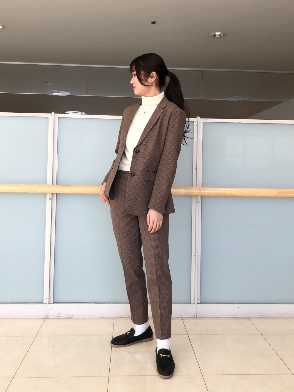 スマートアンクルパンツ（チェック・2WAYストレッチ・テーパード・標準
