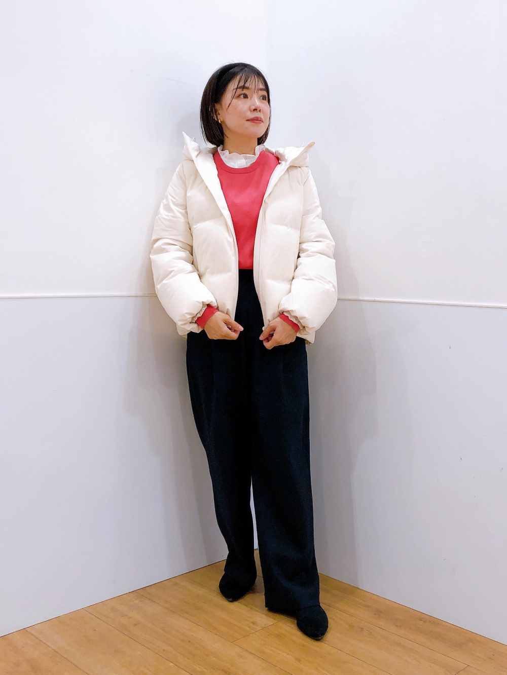 ダブルフェイスロングコート（コントワーデコトニエ）、コットンフリル