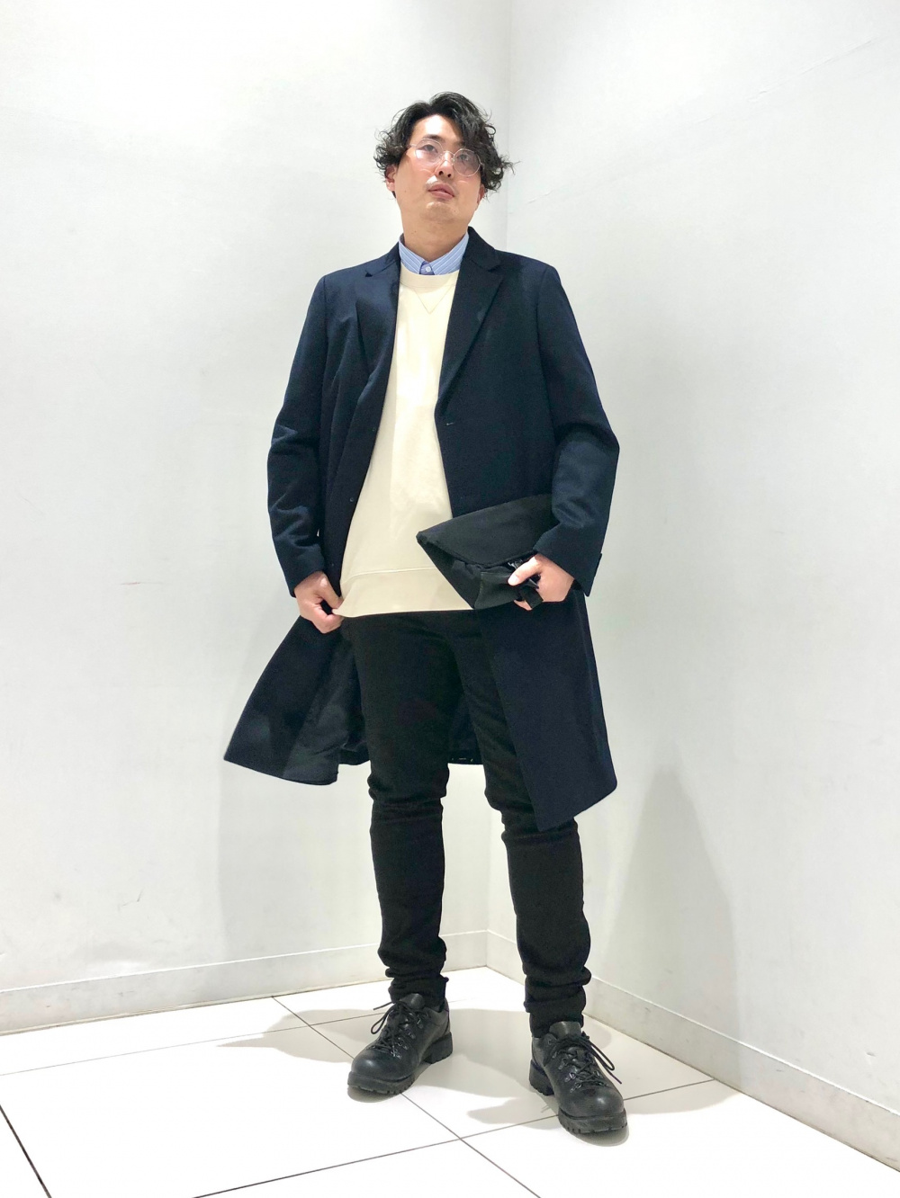 スウェットタートルネックシャツ（長袖）、ニットオーバーシャツ