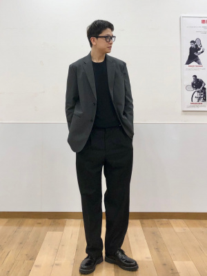 ユニクロ公式 | タックワイドパンツ（ブラッシュドツイル・丈標準70