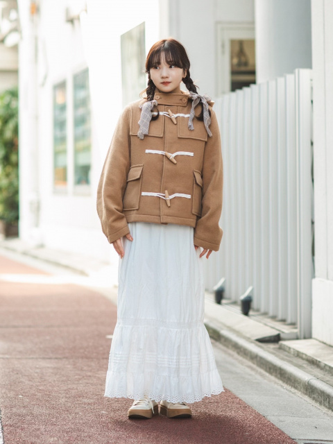 UNIQLO × jwaウールブレンドダッフルショートコート ウールブレンドダッフルショートコートのレディースコーディネート一覧