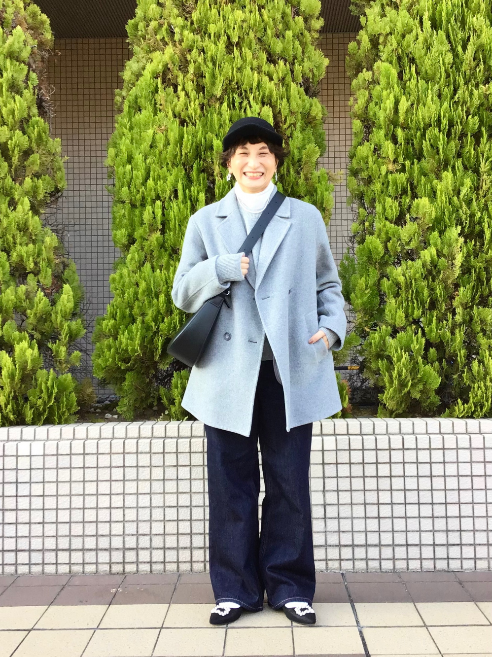 ユニクロ　ダブルフェイスショートコート UNIQLO今から着られてめちゃかわいいダブルフェイスショート