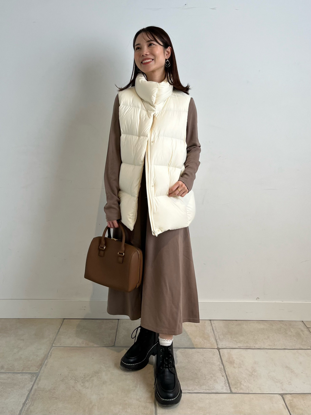 ポンチフレアワンピース（長袖・丈短め・104.5～115cm）、コンフィール