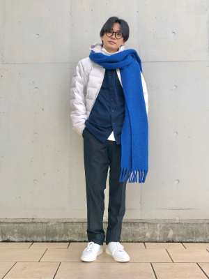 UNIQLOユニクロ チャンキーストール マフラー ブルー青｜Yahoo!フリマ（旧PayPayフリマ）