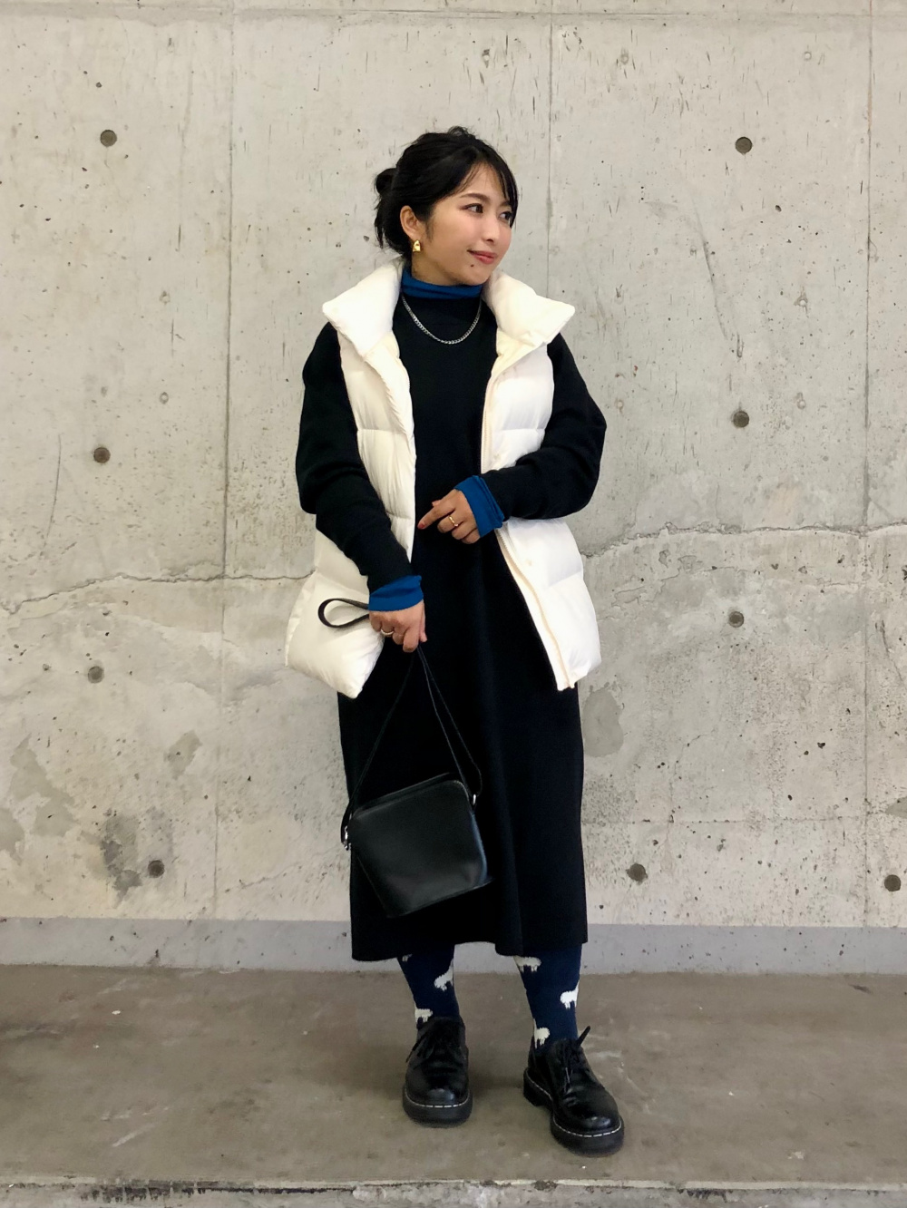 パウダーソフトダウンベスト（NANODESIGN）、スフレヤーンハーフジップ