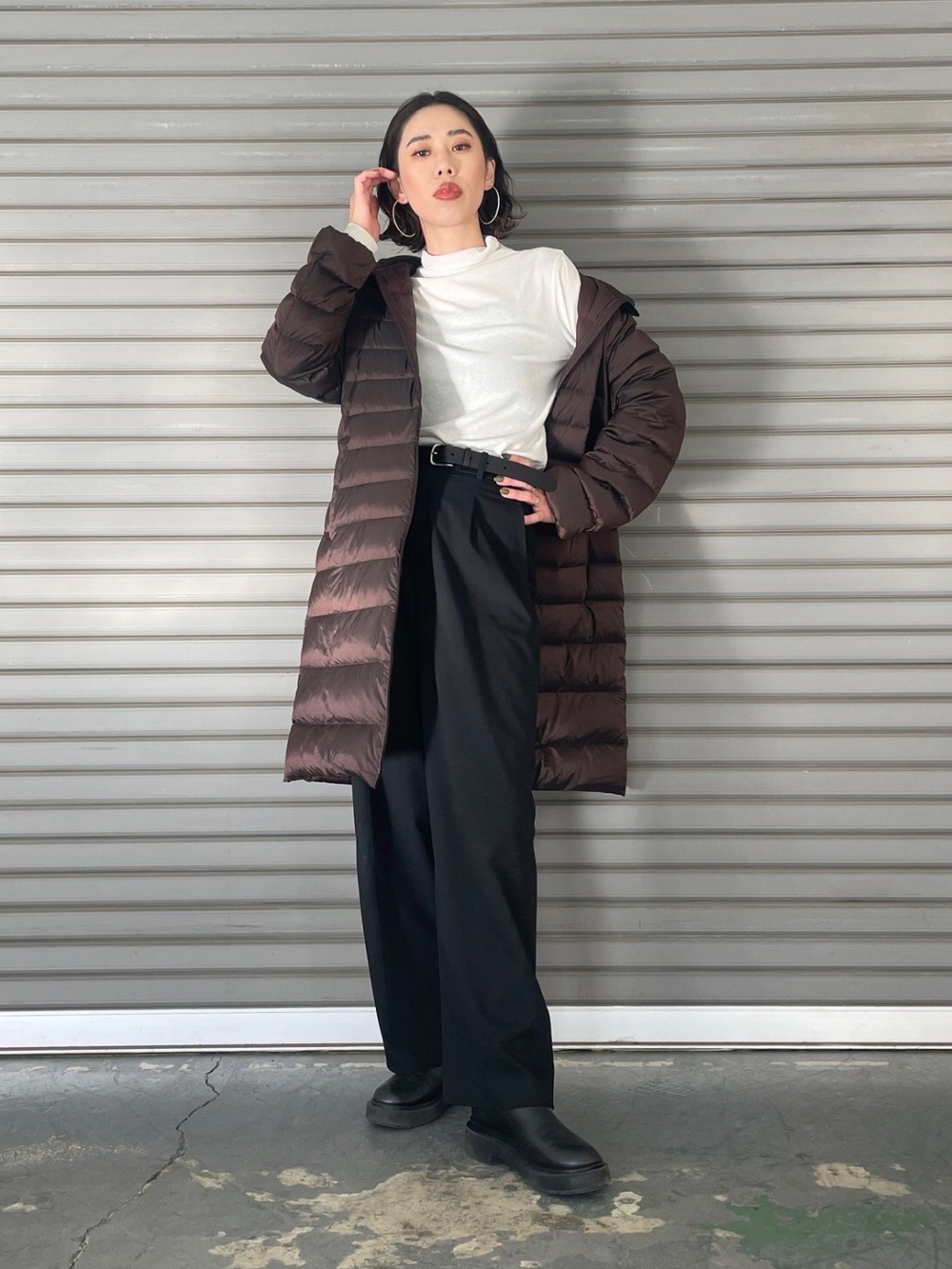 コットンロングシャツワンピース（長袖・標準丈・111.5～122.5cm