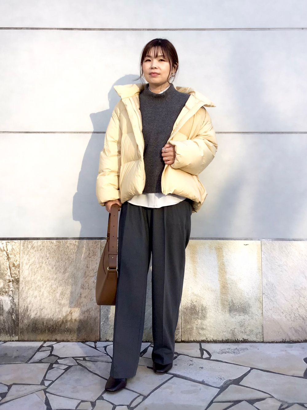 パウダーソフトダウンジャケット/NANODESIGN、スフレヤーンハイネック