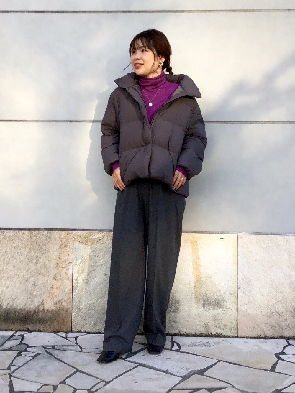 パウダーソフトダウンジャケット/NANODESIGN」の着用コーディネート