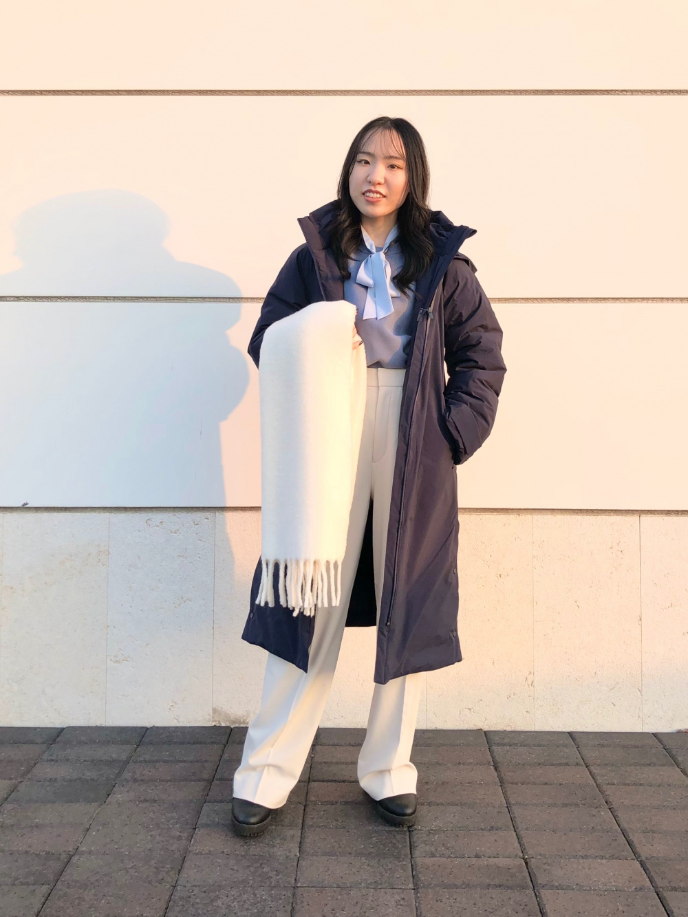 コットンブレンドフレアワンピース（長袖）、ウルトラウォーム