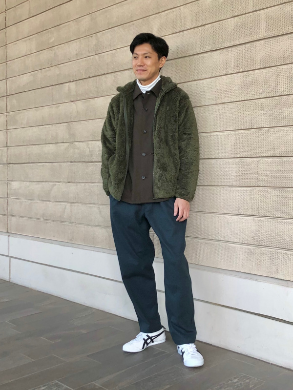 ソフトタッチタートルネックTシャツ、スフレヤーンハーフジップ