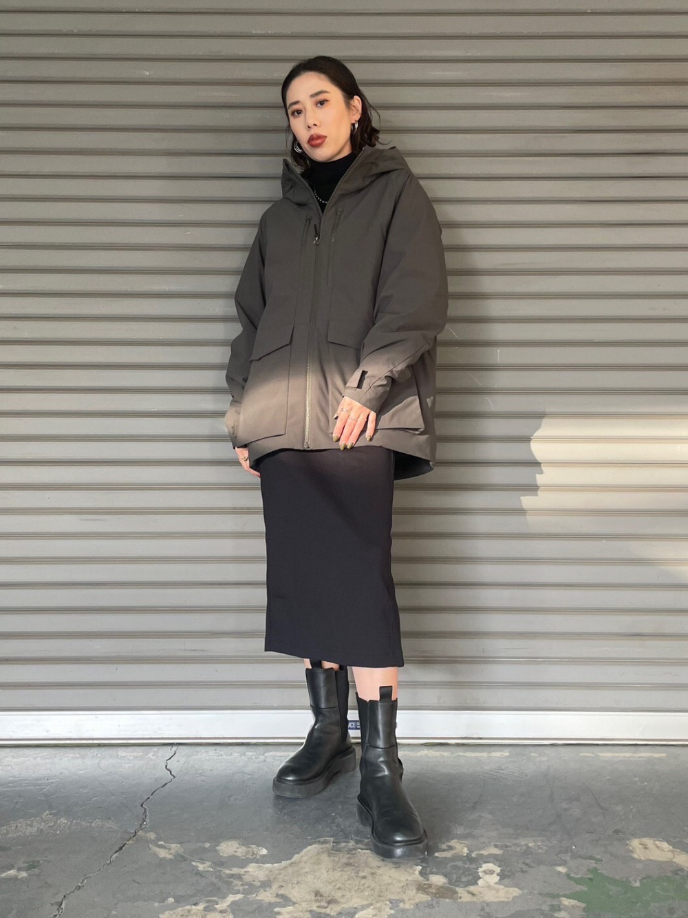 ドライスウェットナローマキシスカート（丈標準80～84cm）セットアップ