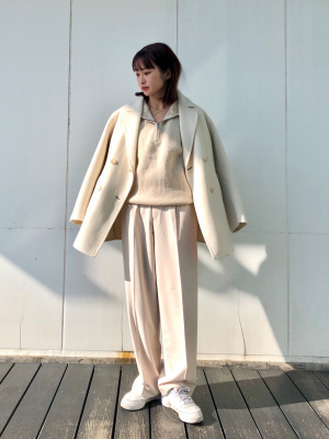 ユニクロ公式 | ダブルフェイスショートコート