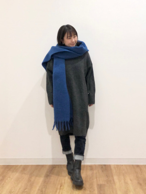 炭酸水【タグ付き・新品】UNIQLO   チャンキーストール　ブルー ユニクロ公式 | チャンキーストール