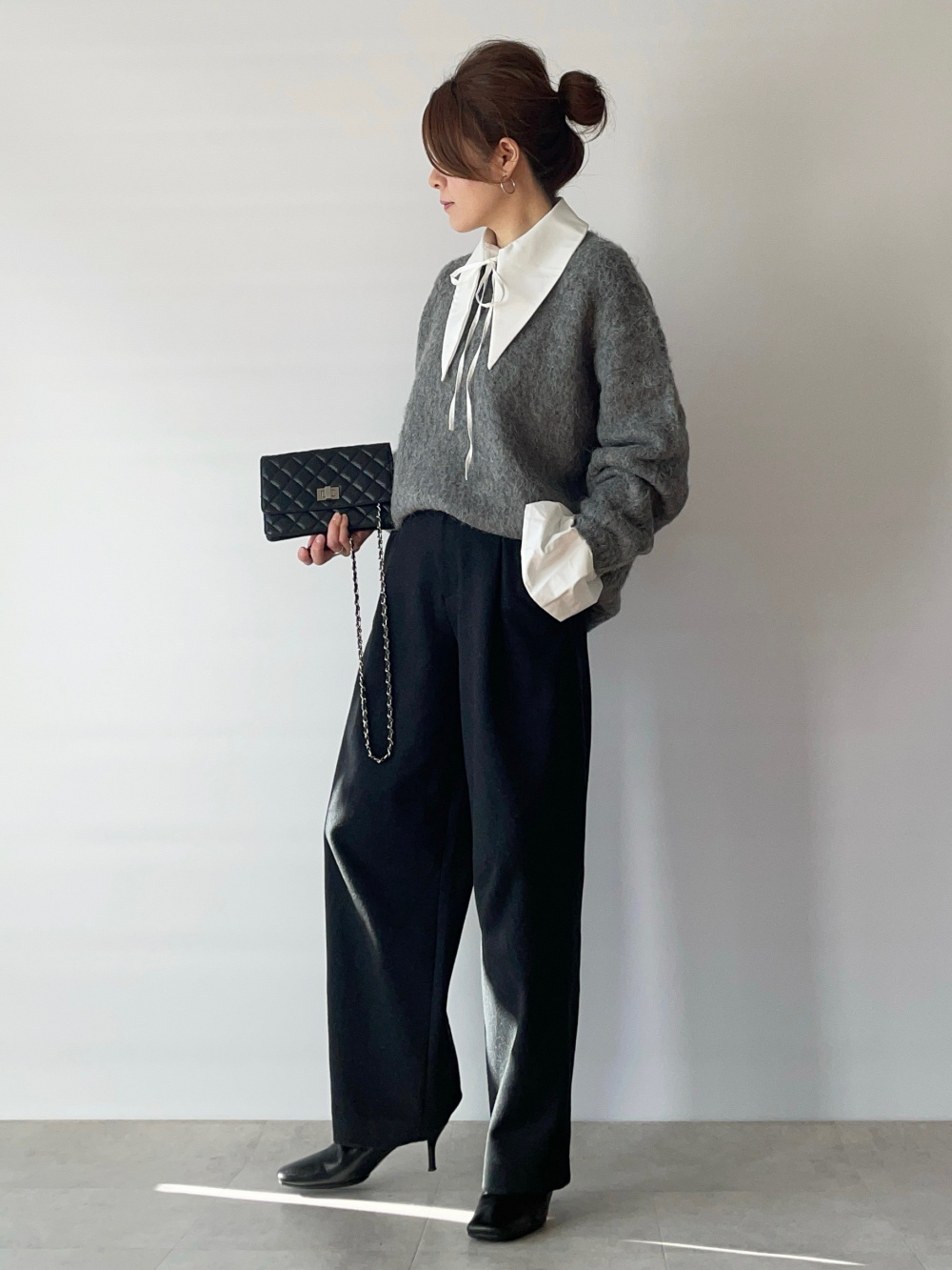 ブラッシュドジャージータックワイドパンツ（丈標準70～72cm