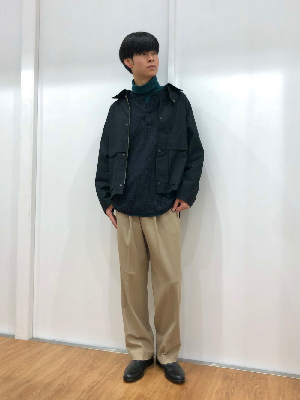 WEB限定/ジャガードオープンカラーシャツ 半袖