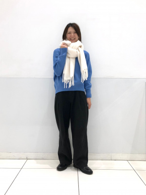 炭酸水【タグ付き・新品】UNIQLO   チャンキーストール　ブルー ユニクロ公式 | チャンキーストール