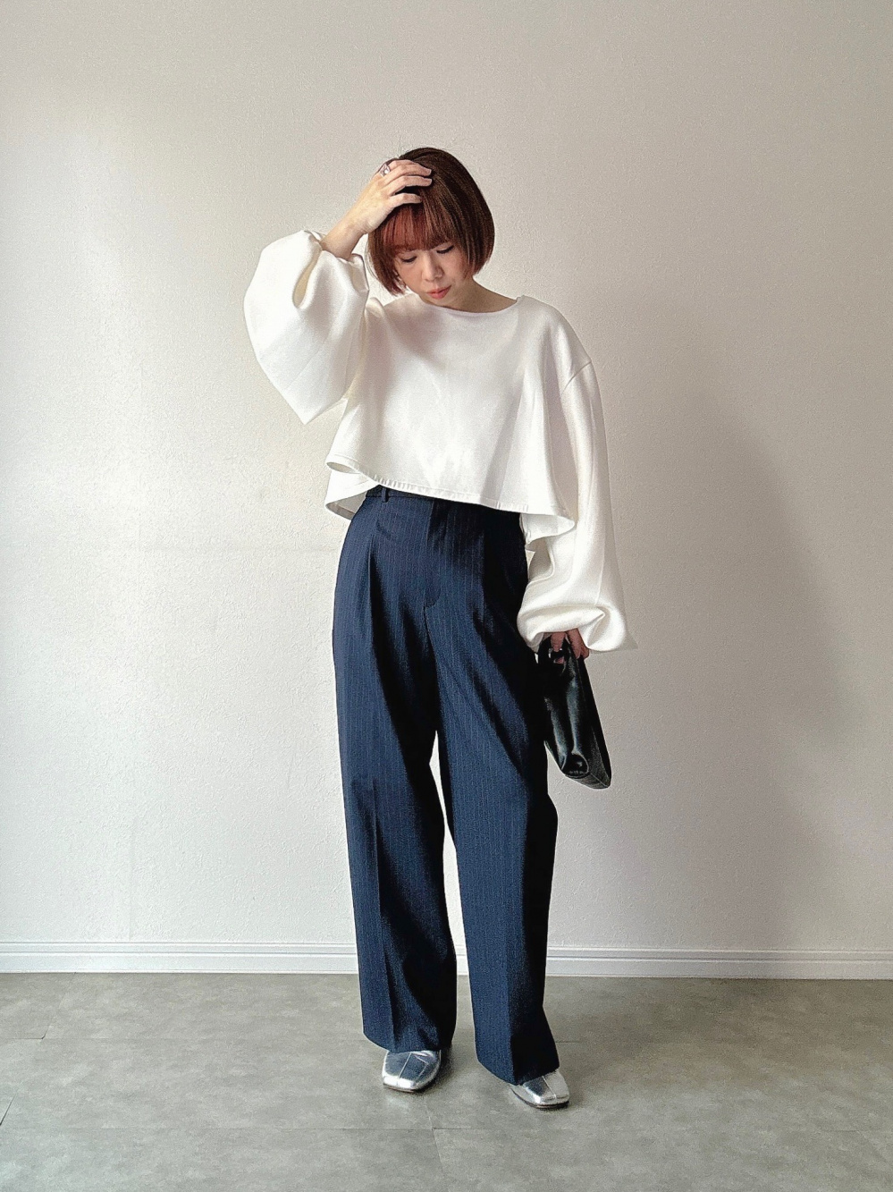 タックワイドパンツ(ストライプ) beautiful people 貴重XL2色セット GU