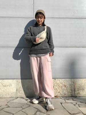 国内発送★VS PINK♥スウェット ワイドレッグカーゴパンツ ユニクロ公式 | スウェットカーゴパンツ